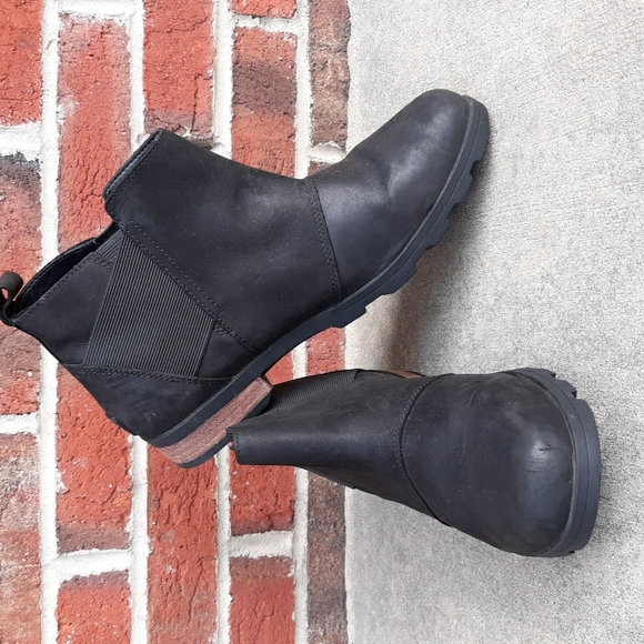 Sorel Shoes - Sorel 10.5 Waterproof Black Emilie Chelsea Boots
